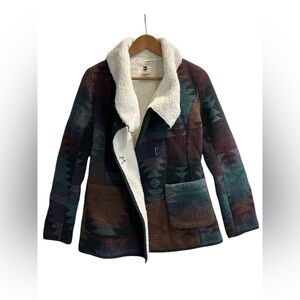 Quicksilver Womens Sherpa Lined Jacket Size Small Aztec Southwestern